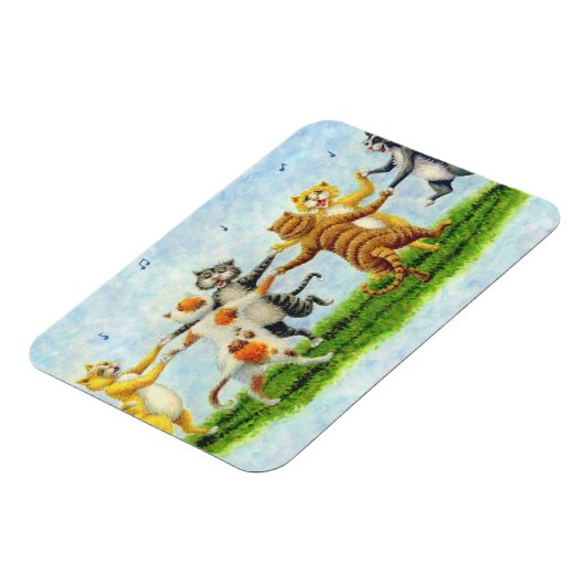 CAT DANCE SINGING FELINE MAGNET *Personalize Magneet (Linkerzijde)