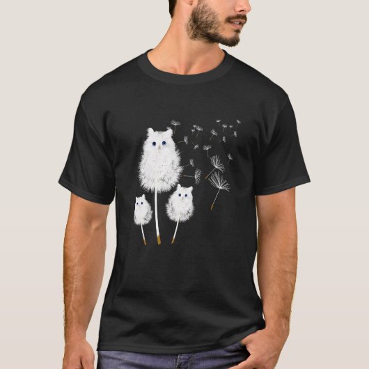 Cat Dandelion Amazing Flower Cat T-shirt (Voorkant)