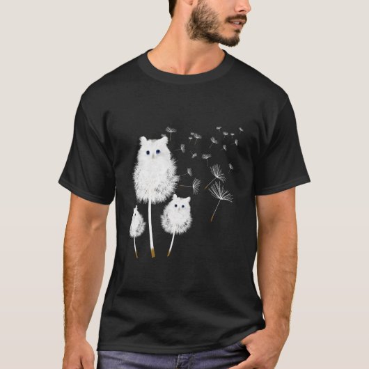 Cat Dandelion Flower Cat T-shirt (Voorkant)