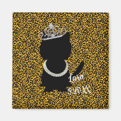 Cat Darling Tiara Feestje Magneet (Voorkant)