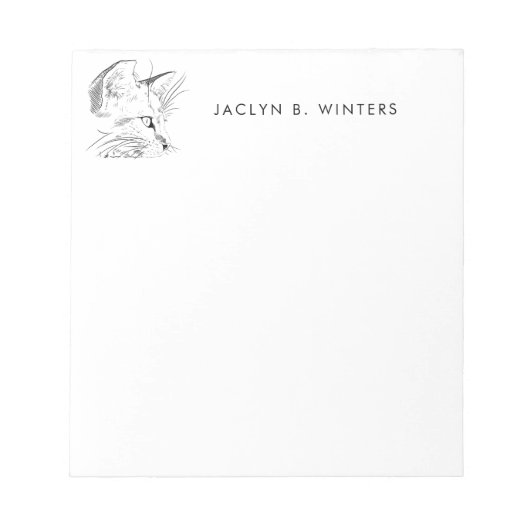 Cat Day Dreaming-schets | Kat Lover gepersonalisee Notitieblok (Voorkant)