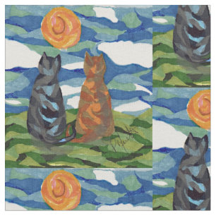 Cat Day Dreams Art Stof