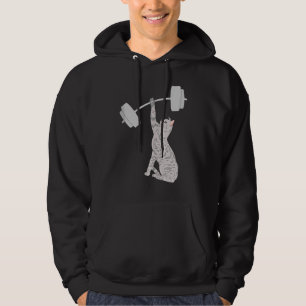 Cat Deadlift Fitness Gym Cat Barbell Hoodie