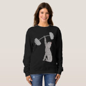 Cat Deadlift Fitness Gym Cat Barbell Trui (Voorkant volledig)