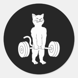 Cat Deadlift Powerlifting Kat Muscle Cat Ronde Sticker