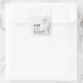 CAT Definitie op witgewassen hout Vierkante Sticker (Tas)
