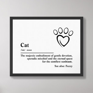 Cat Definition Wall Art Typography Poster