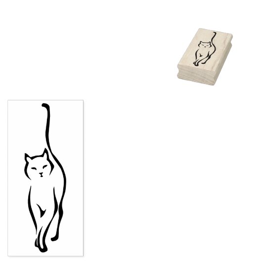 Cat Delicate Rubberstempel (Gestempeld)