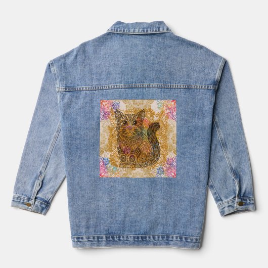 Cat denim jas denim jacket (Achterkant)