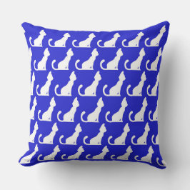 Cat Design blauw Sierkussen
