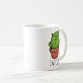 Cat Design Cartoon van Catcus Pet Cactus Koffiemok (Voorkant rechts)