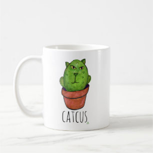 Cat Design Cartoon van Catcus Pet Cactus Koffiemok