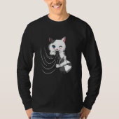 Cat Design Cat Cuddles With Duvet Plays With Curta T-shirt (Voorkant)