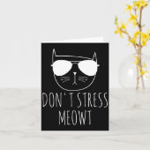 Cat Design Funny Pun Don't Stress Meowt Funny Sayi Kaart (Gele Bloem)