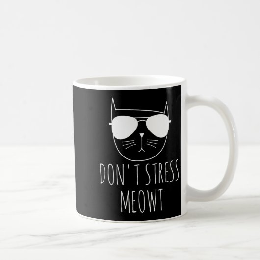 Cat Design Funny Pun Don't Stress Meowt Funny Sayi Koffiemok (Rechts)