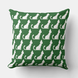 Cat Design Groen Sierkussen