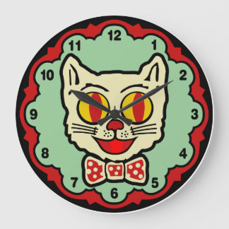 Cat Design Wall Clock Grote Klok