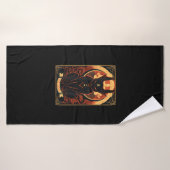 Cat Devil Tarot Kaart Grafische illustratie Badhanddoek (Badhanddoek)