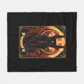 Cat Devil Tarot Kaart Grafische illustratie Fleece Deken (Voorkant (Horizontaal))