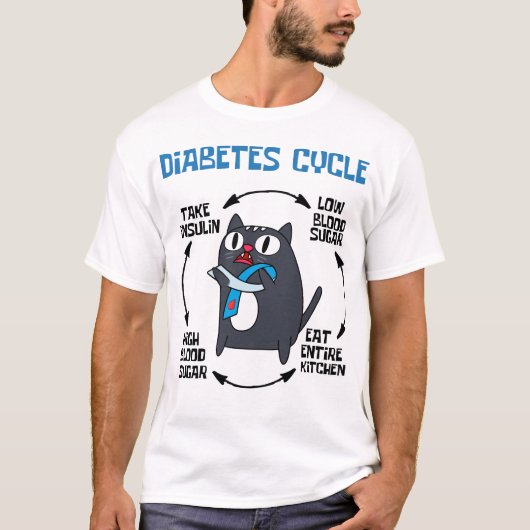 Cat Diabetes Cyclus T-shirt (Voorkant)