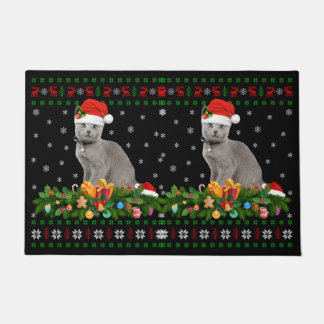 Cat Dierenvriend Santa Hat Oegaal Russisch Blauwe Deurmat