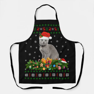 Cat Dierenvriend Santa Hat Oegaal Russisch Blauwe Schort