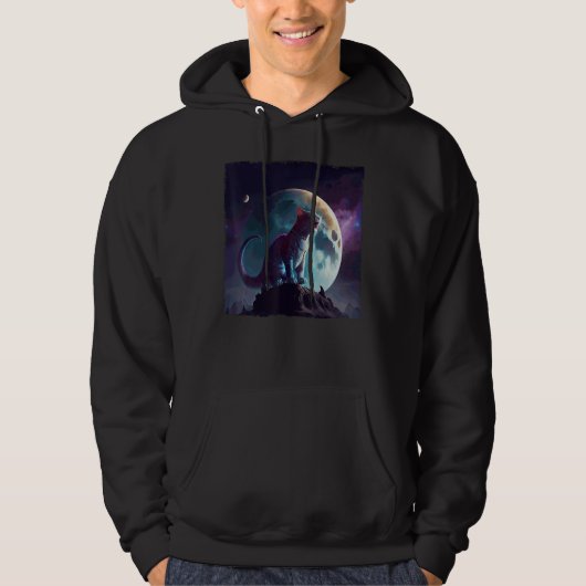 Cat Dinosaur Moon Hoodie (Voorkant)