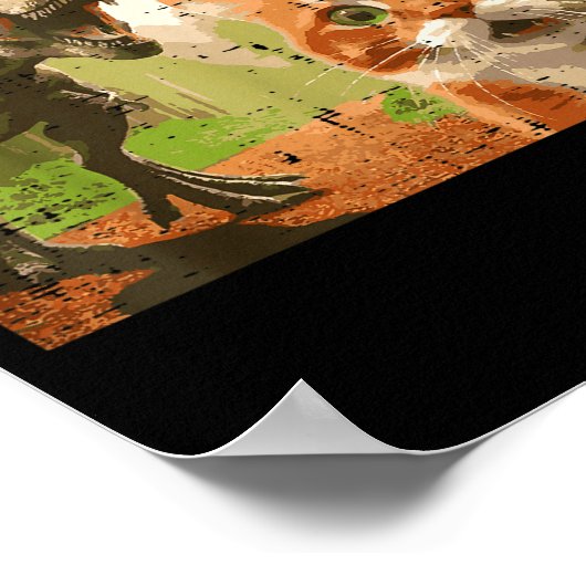 Cat Dinosaur Trex Selfie Funny Meme Humor Boys Gir Poster (Hoek)