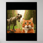 Cat Dinosaur Trex Selfie Funny Meme Humor Boys Gir Poster (Voorkant)