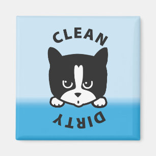 Cat Dirty Clean Dishwaser Magnet