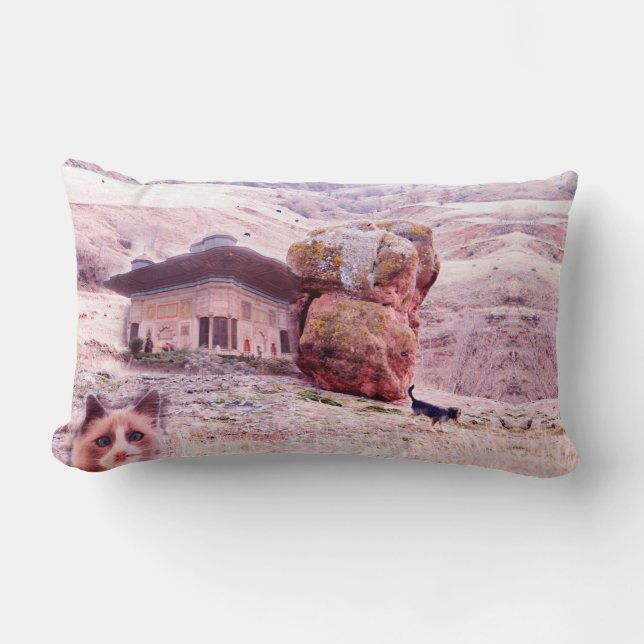 Cat Dof Fotocollage Lumbaal Kussen 33 x 53 cm (Voorkant)