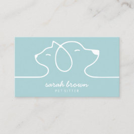 Cat Dog Blauwgroen Line Logo Petsitter Visitekaartje