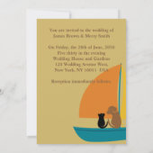 Cat Dog Boat Lake Sun Warm Love Weddenschap Kaart (Achterkant)
