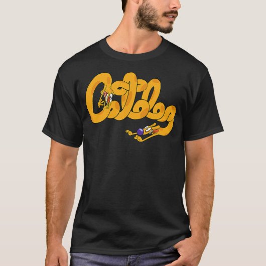 Cat Dog Cursive Nickelodeon T-shirt (Voorkant)
