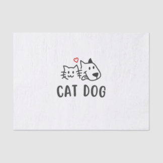 Cat Dog – Cute Minimalist Cat and Dog Design Tissuepapier