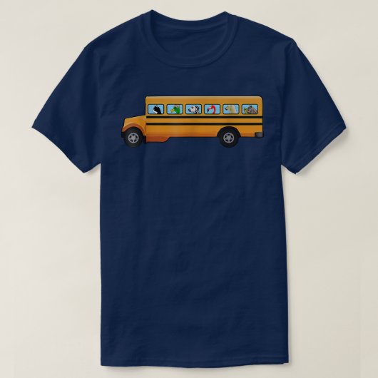 Cat, Dog en Duck in the School Bus Funny T-shirt (Design voorkant)