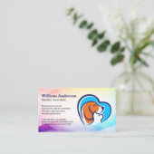 Cat Dog Heart Logo | Dierlijke diensten Visitekaartje (Staand voorkant)