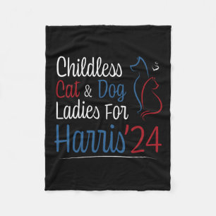 Cat Dog Lady Ladies Shirt voor Kamala Harris 2024 Fleece Deken