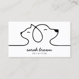 Cat Dog Line Logo Petsitter Petwalker petshop Visitekaartje