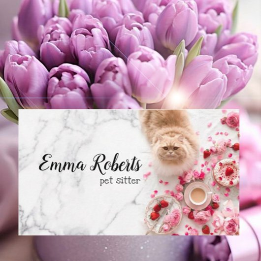 Cat Dog Line Logo Petsitter Petwalker petshop Visitekaartje