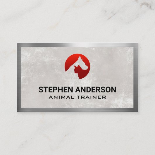 Cat Dog Logo | Metaalgrens Visitekaartje (Voorkant)