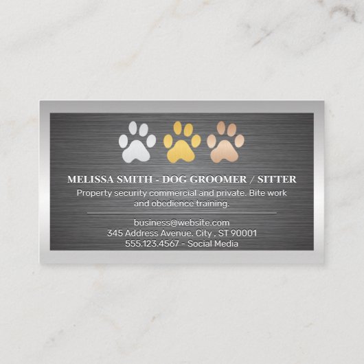 Cat Dog Logo Paws | QR-code Visitekaartje (Achterkant)