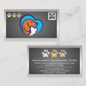 Cat Dog Logo Paws | QR-code Visitekaartje (Voorkant / Achterkant)
