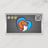 Cat Dog Logo Paws | QR-code Visitekaartje (Voorkant)