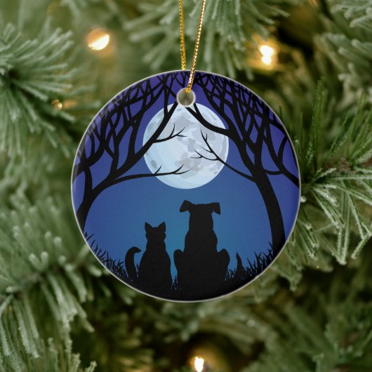 Cat & Dog Ornament Beste vrienden Aangepaste Ornam (Boom)