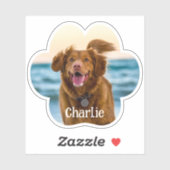 Cat Dog Paw Photo Custom Cut Vinyl Sticker (Vel)