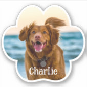 Cat Dog Paw Photo Custom Cut Vinyl Sticker (Voorkant)