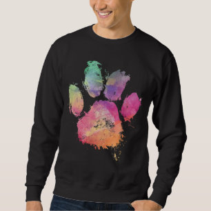 Cat Dog Paw Print Waterverf Rainbow Abstract Anime Trui