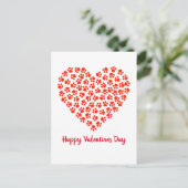 Cat Dog Paw Prints Funny Valentijnsdag Feestdagenkaart (Staand voorkant)