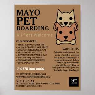 Cat & Dog, Pet Boarding Adverteren Poster